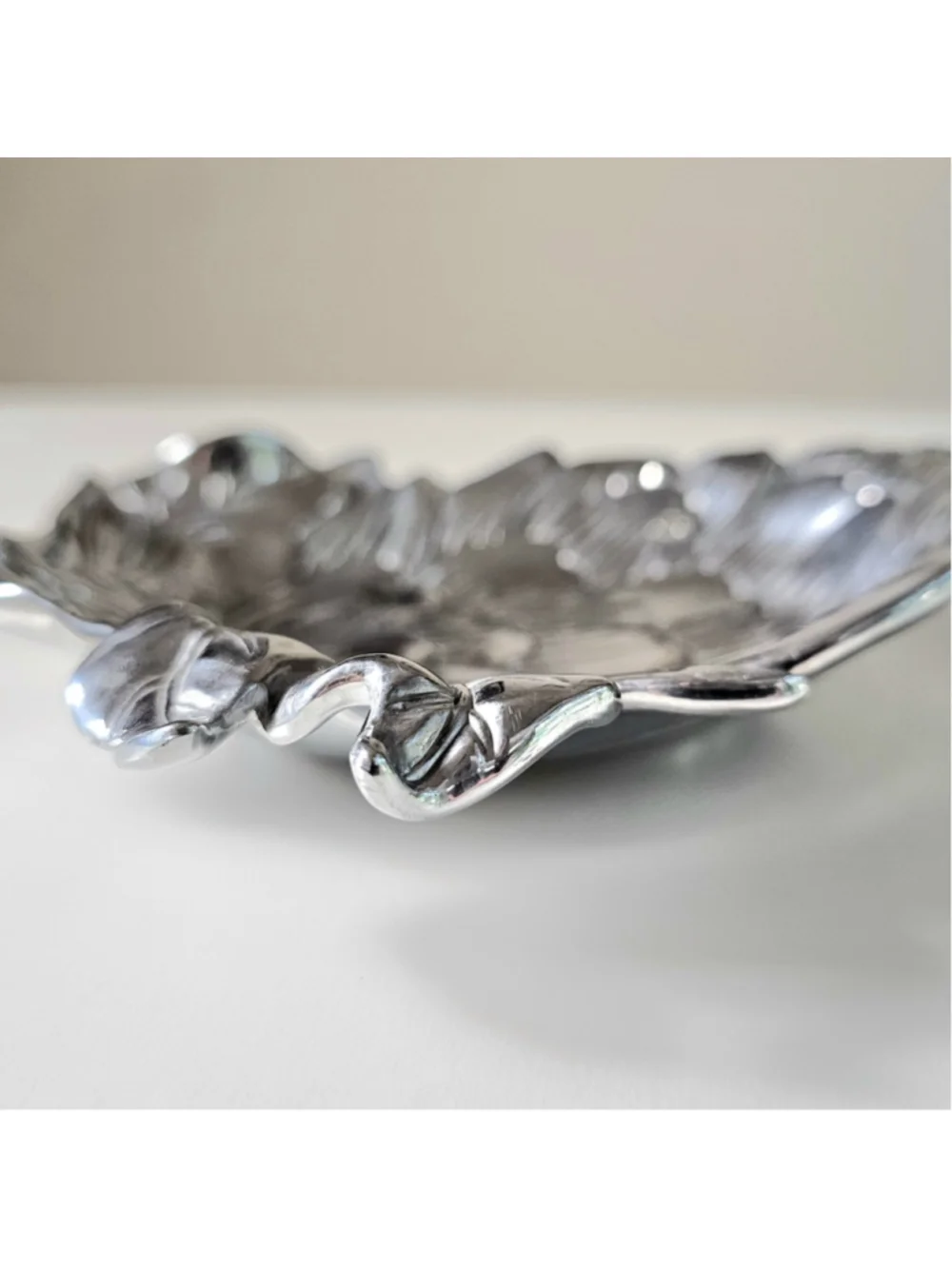 Vintage Fitz and Floyd Metal Artichoke Shaped Serving Dish Bowl Trinket Tray 7